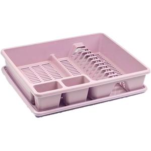 Forte Plastics Afwas afdruiprek oud roze met lekbak 48 x x 9 cm -