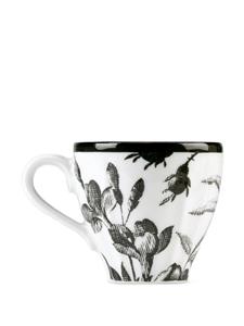 Gucci Kop en schotel met bloemenprint - Zwart