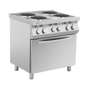 Royal Catering Elektrische kookplaat - 13.400 W - 4 branders - met heteluchtoven