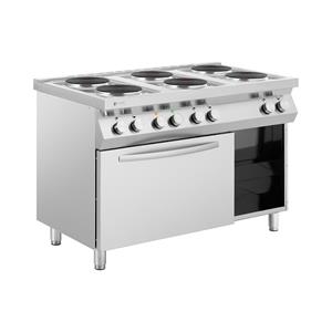Gastro elektrisch fornuis - 15600 W - 6 platen - met heteluchtoven - onderkast - 