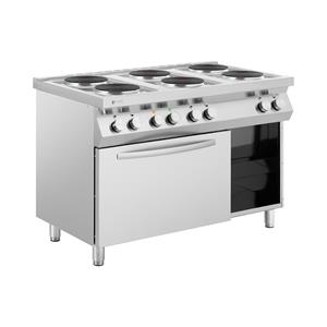 Royal Catering Gastro elektrisch fornuis - 15600 W - 6 platen - met heteluchtoven - onderkast - 