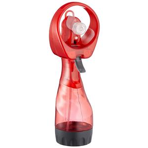 Cepewa Ventilator/waterverstuiver voor in je hand - Verkoeling in zomer - 25 cm - Rood -