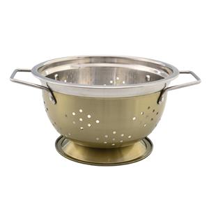 Goud RVS vergiet/zeef 21 x 13 cm -