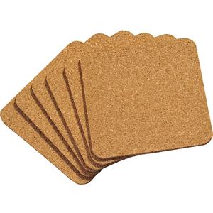 12x Vierkante onderzetters van kurk 10 x 10 cm -