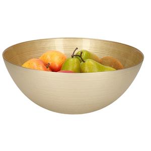 Decoratie schaal/fruitschaal van glas goud rond D28 x H11,5 cm -