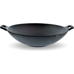 Orange85 Gietijzeren Wokpan Alle warmtebronnen Inductie Wok Zwart 3...