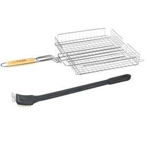 Neka BBQ/barbecue grill mand 63 cm incl. schoonmaakborstel -