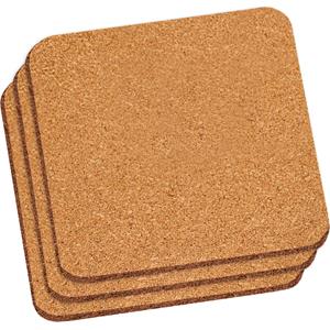 3x Pannen onderzetters van kurk 20 x 20 cm -