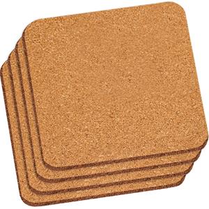 4x Pannen onderzetters van kurk 20 x 20 cm -