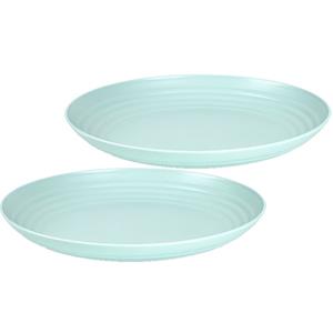 Forte Plastics Set van 2x stuks rond kunststof borden groen 25 cm -