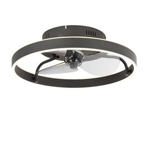 qazqa Deckenventilator schwarz inkl. led mit Fernbedienung - Maddy - Schwarz