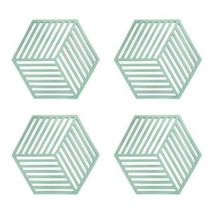 Krumble Pannenonderzetter Hexagon - Groen - Set van 4