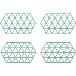 Krumble Siliconen pannenonderzetter Hexagon lang - Groen - Set van 4