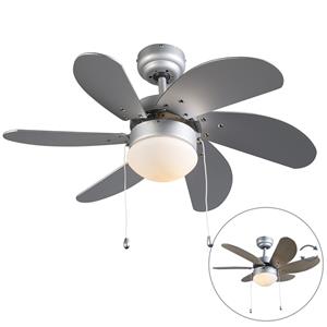 qazqa Deckenventilator grau - Fresh 3 - Grau