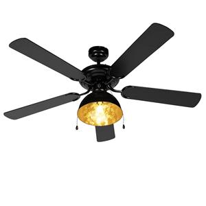 qazqa Industriedeckenventilator schwarz - Magna - Schwarz