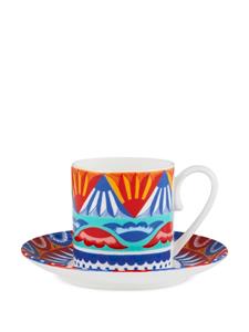 Dolce & Gabbana Espresso set met geometrisch patroon - Blauw