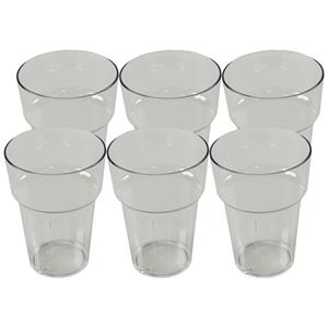 DEPA Bierglas - 6x - transparant - onbreekbaar kunststof - 280 ml -