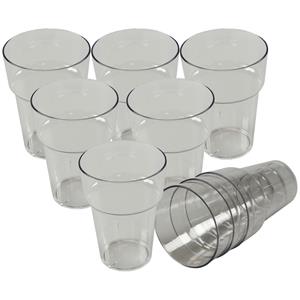 DEPA Bierglas - 12x - transparant - onbreekbaar kunststof - 280 ml -