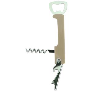 Excellent Houseware flesopener/kurkentrekker - kelnersmes - beige - 12 cm -