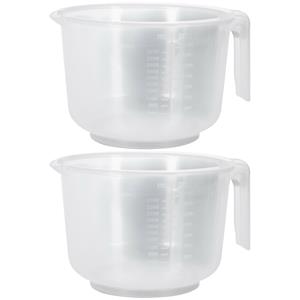 Keuken maatbeker/mengbeker - 2x - kunststof - transparant - 2500 ml -