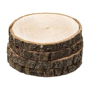 Secret de Gourmet Set van 12x ronde onderzetters voor glazen D10 cm hout -