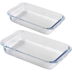 Chef Traiteur Ovenschaal set 2-delig - rechthoek - glas - 2,2L en 3L -