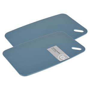 Excellent Houseware Snijplank voor keuken/voedsel - 2x - blauw - Kunststof - 24 x 15 cm -