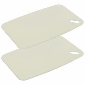 Excellent Houseware Snijplank voor keuken/voedsel - 2x - creme wit - Kunststof - 24 x 15 cm -