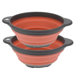 Excellent Houseware opvouwbaar vergiet - 2x - oranje/grijs - tpe - 23 cm -