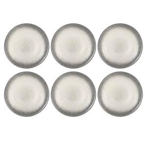 OTIX Diepe Soep Bordenset 6 Persoons Zwart Taupe 19cm Keramiek TULIP