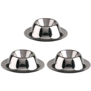 Urban Living Eierdopjes - 6x - zilver - RVS /metaal - Dia 8 cm - brede onderzijde -