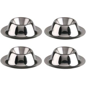 Urban Living Eierdopjes - 8x - zilver - RVS /metaal - Dia 8 cm - brede onderzijde -