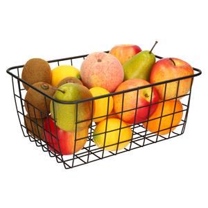 Fruitschaal/fruitmand industrieel zwart metaal 28 x 22 x 13 cm -