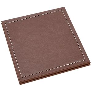 H&S Collection Onderzetters voor glazen - 4x - bruin - kunstleder - 10 x 10 cm -