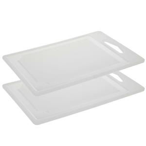 Excellent Houseware snijplank - 2x - wit - kunststof - 30 x 22 cm -