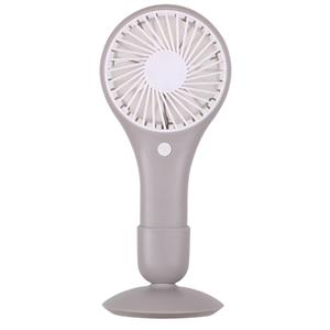 Draagbare USB ventilator met standaard - grijs - kunststof - 20 x 10 cm -