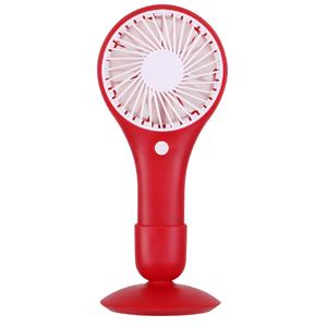 Draagbare USB ventilator met standaard - rood - kunststof - 20 x 10 cm -