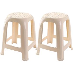 PlasticForte Keukenkrukje/opstapje - 2x - Handy Step - beige - kunststof - x x 46 cm -