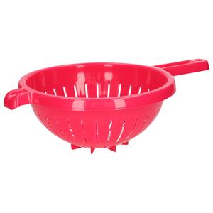 PlasticForte Keuken vergiet/zeef met steel - kunststof - Dia 23 cm x Hoogte 10 cm - fuchsia roze -