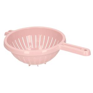 PlasticForte Keuken vergiet/zeef met steel - kunststof - Dia 23 cm x Hoogte 10 cm - roze -