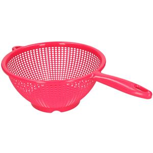 PlasticForte Keuken vergiet/zeef met steel - kunststof - Dia 24 cm x Hoogte 11 cm - fuchsia roze -