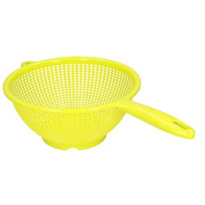 PlasticForte Keuken vergiet/zeef met steel - kunststof - Dia 24 cm x Hoogte 11 cm - groen -