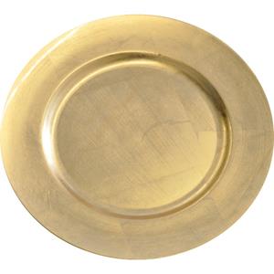 2x Diner onderborden goud glimmend 33 cm rond -