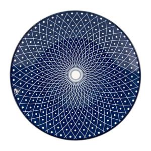 Xenos Ontbijtbord blue print - diamonds - ⌀21 cm