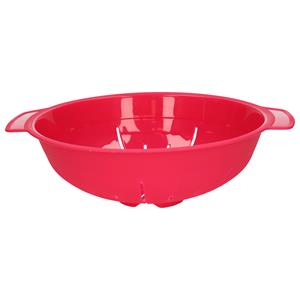 PlasticForte Keuken vergiet/zeef - kunststof - Dia 25 cm x Hoogte 8 cm - fuchsia roze -