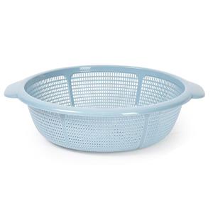 PlasticForte Keuken vergiet/zeef - kunststof - Dia 31 cm x Hoogte 9.5 cm - ijsblauw -