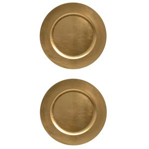 2x stuks diner borden/onderborden goud glimmend 33 cm -