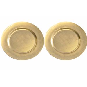 8x Diner onderborden goud glimmend 33 cm rond -