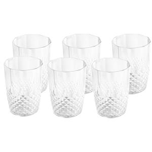 6x stuks kunststof drinkglazen/waterglazen 400 ml met kristaleffect -