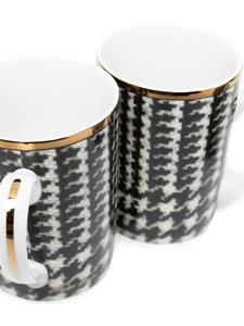 Ralph Lauren Home Mokken met pied-de-poule print (set van vier) - Zwart